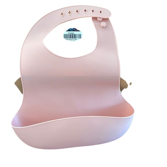 Elbebe Light Pink Silicone Baby Feeding Set Bib Bowl Fork Spoon - Picture 2 of 6